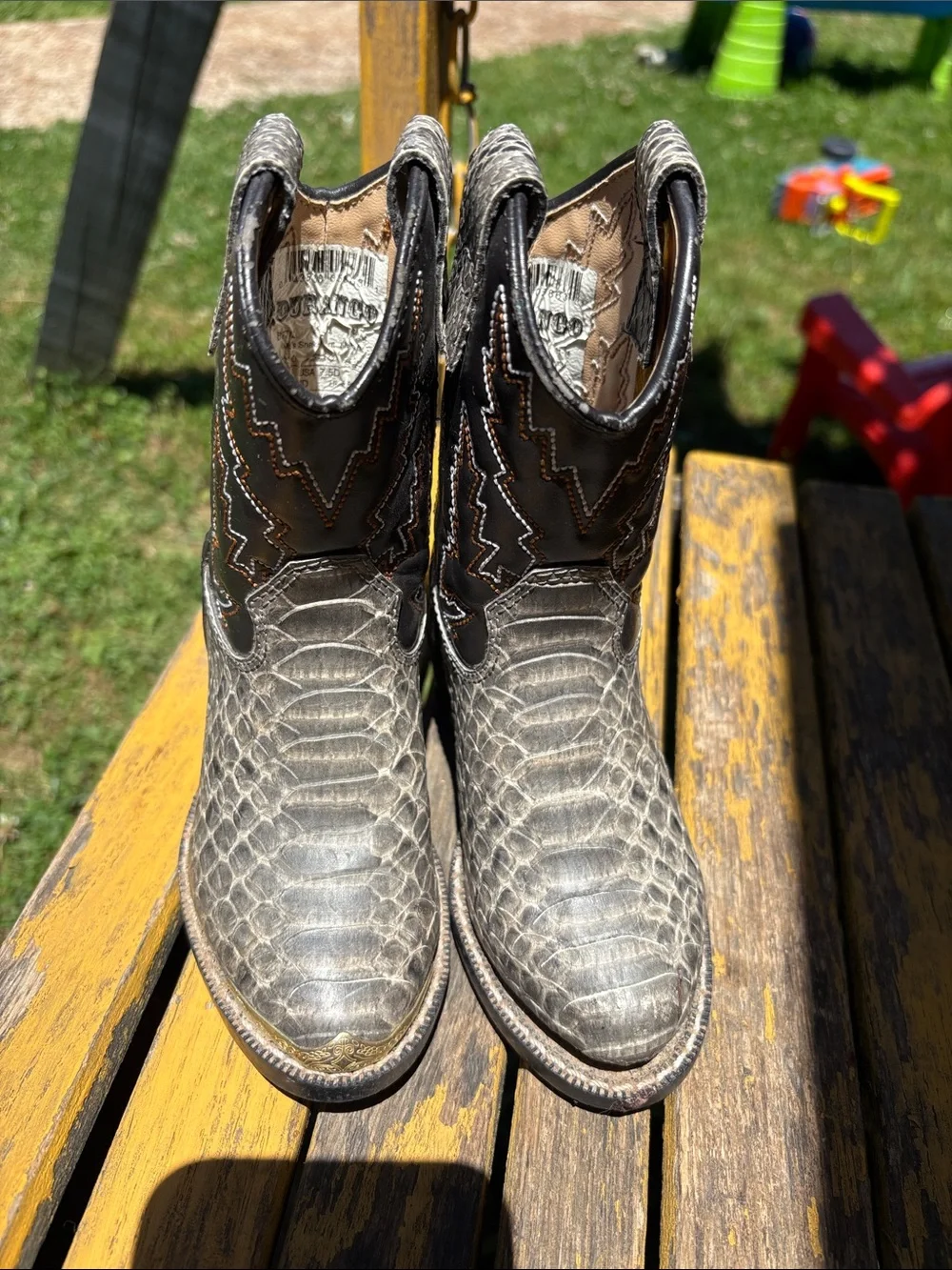 Durango Natural Snakeskin-Textured Kids' Boot authentic